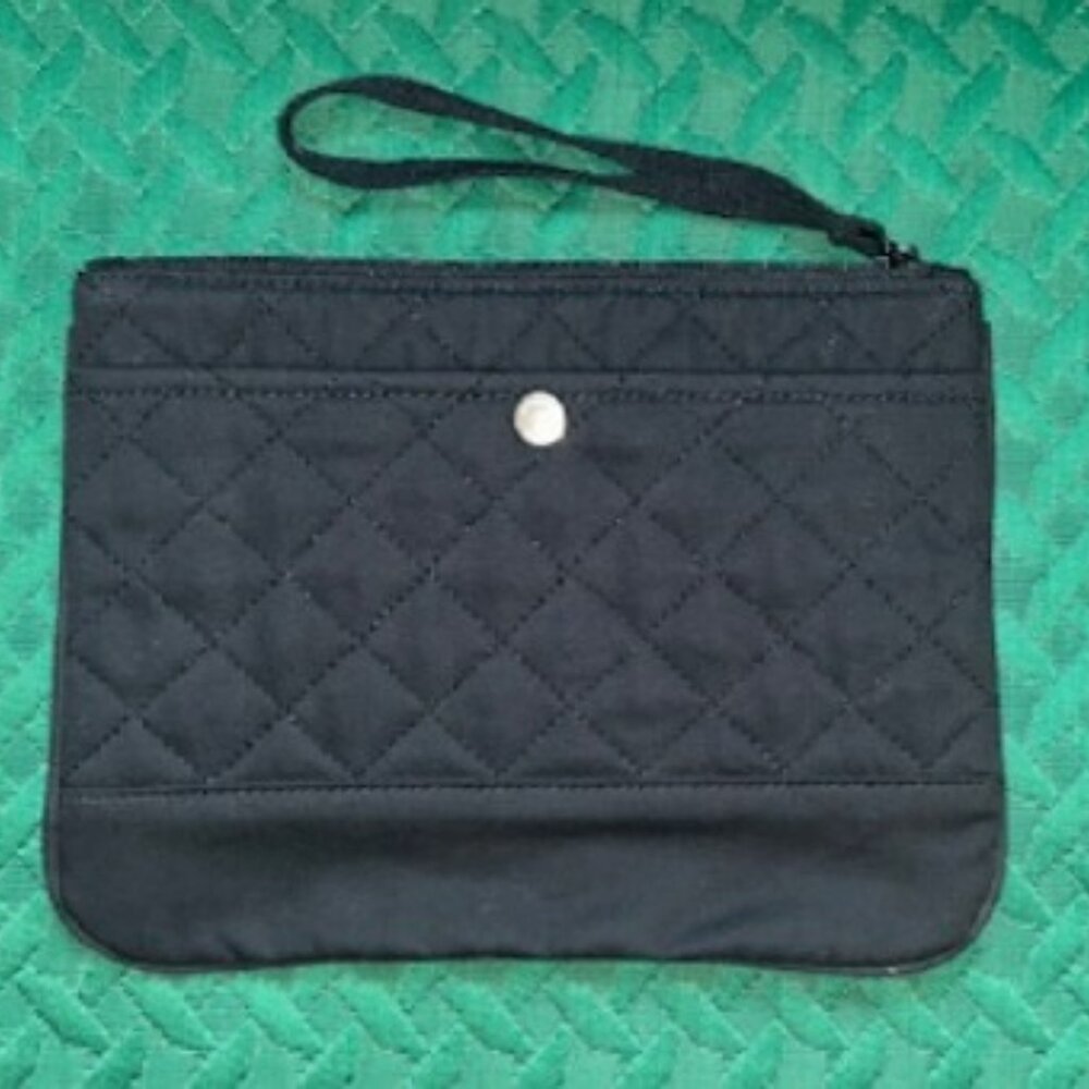 Large Lands' End Quilted Canvas Wristlet - NEW w/o Tags
